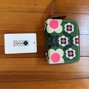 Orla Kiely Green and Pink Floral Wallet
